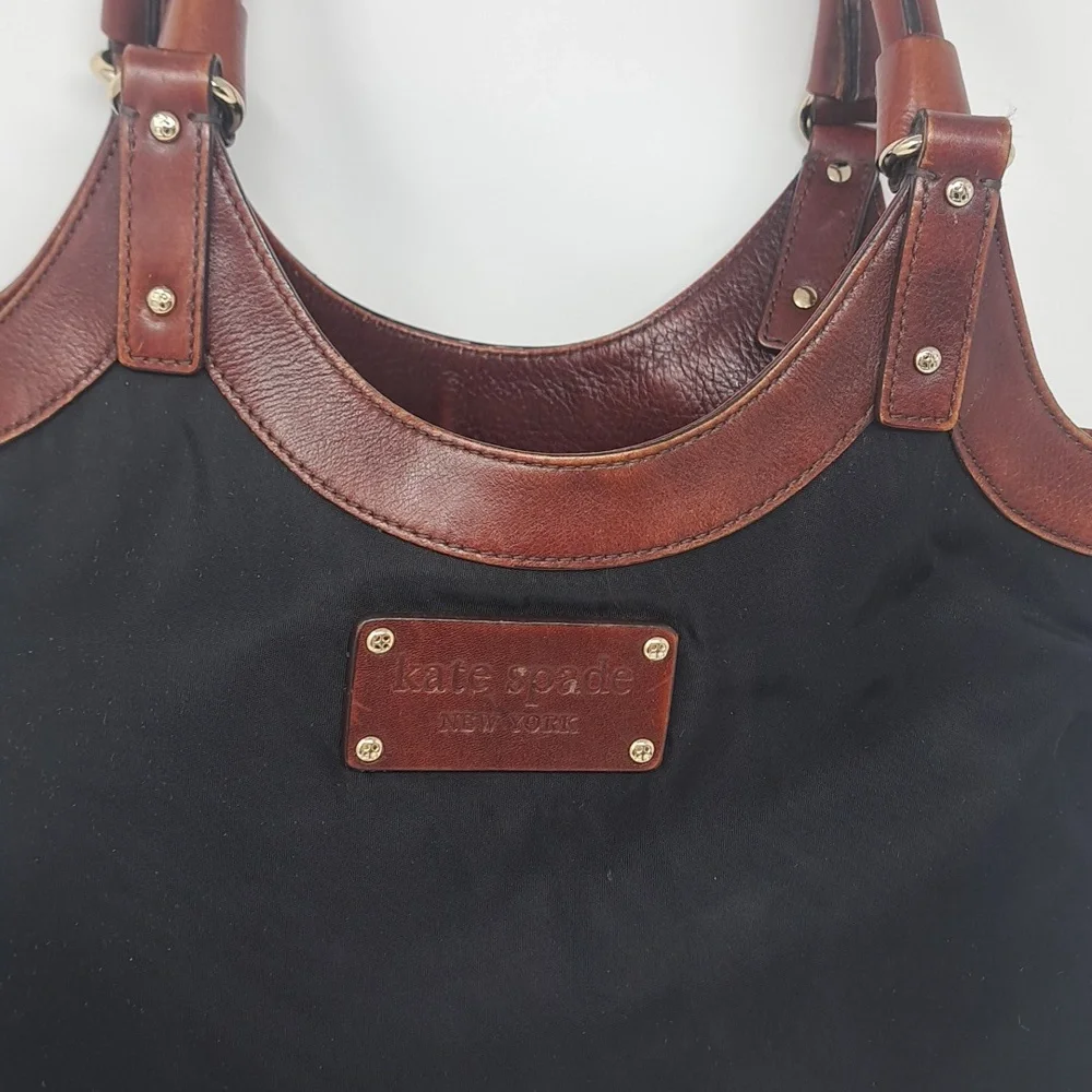 Kate Spade Black With Brown‎ Leather Tote Bag Purse